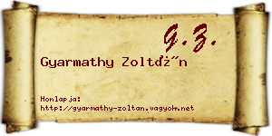 Gyarmathy Zoltán névjegykártya